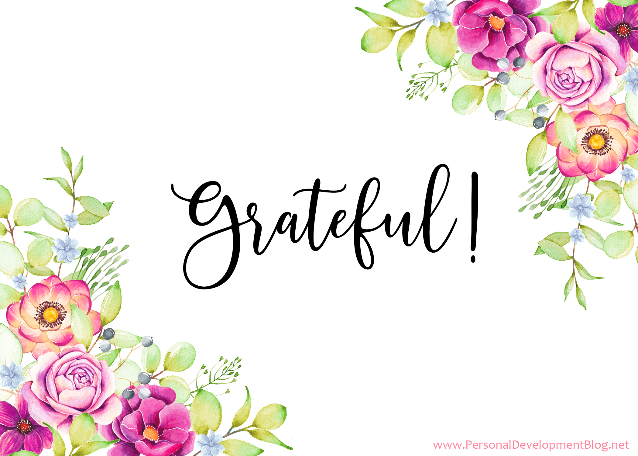 Grateful Ecard Floral Illustrations 1-9 Grateful-PDBnet